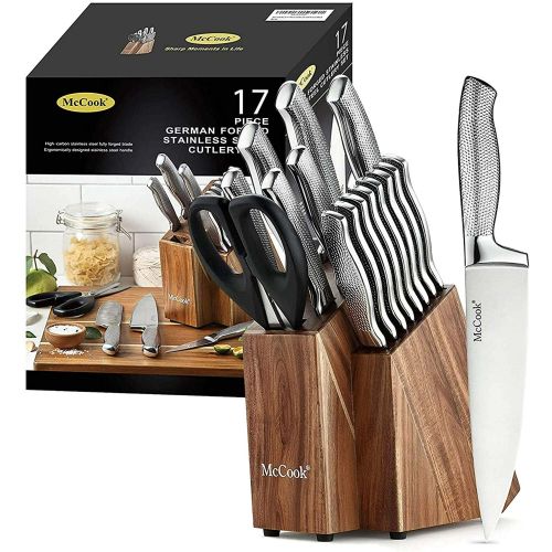 McCook MC20 17pcs Kitchen Knife Set with Block Cutlery Knife Block Set Stainless Steel McCook MC20 17pcs Kitchen Knife Set with Block Cutlery Knife Block Set Stainless Steel