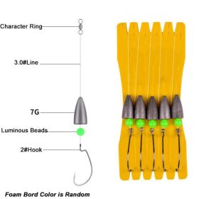 Goture Texas Rig Set; Ready Rig; Finished Product; 5pcs/board (size: 7g/2#)