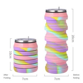 480ml Foldable Silicone Water Cup Creative Protable Travel Cycling Running Water Bottle Folding Outdoor Sports Kettle Drinkware (Capacity: 480ml, Color: 5)