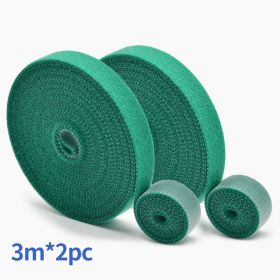 Back-to-back Velcro Fishing Rod Nylon Self-adhesive Tape Hook Hair Same Body Velcro Fishing Tools Data Cable Power Cable Managem (Color: Thegreenis3mx2)